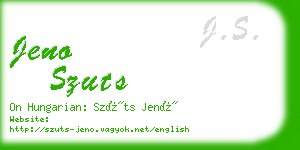 jeno szuts business card
